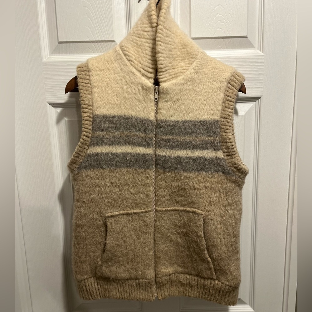 Vintage Amazing 100% Wool Sweater Vest From Caldwell For TipTop Sz S Zip front - Picture 13 of 13